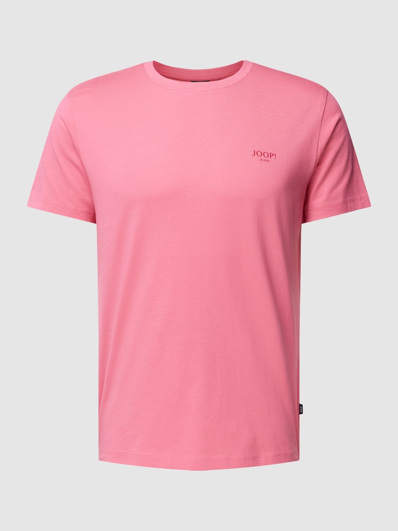 T-Shirt mit Label-Print Modell 'Alphis' in pink