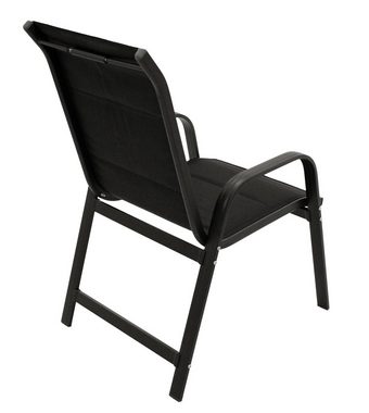 DEGAMO Gartensessel CESANO stapelbar, Alu anthrazitfarben + Kunstgewebe gepolstert schwarz, 2 STÜCK