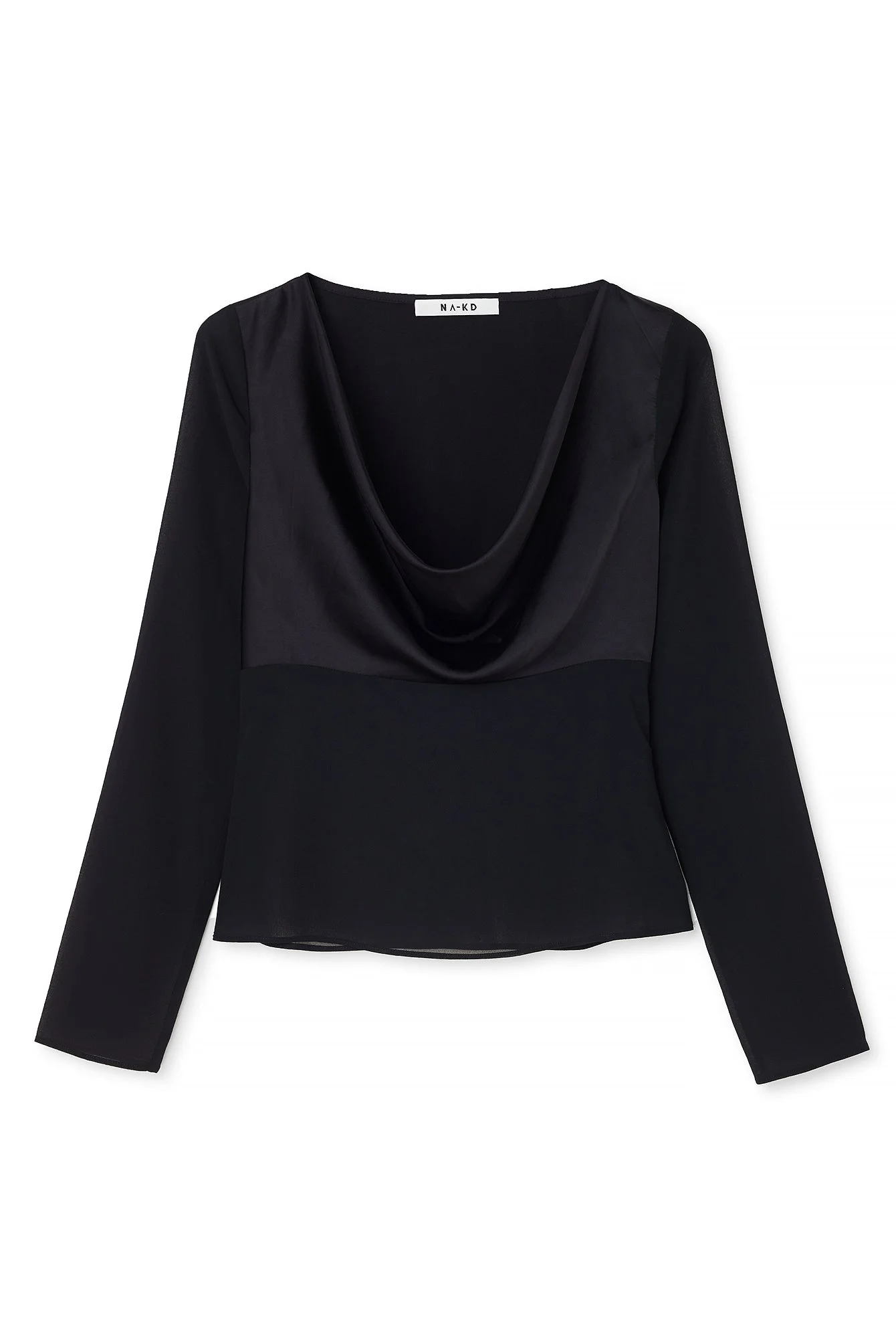 Chiffon-Top mit Satindetail