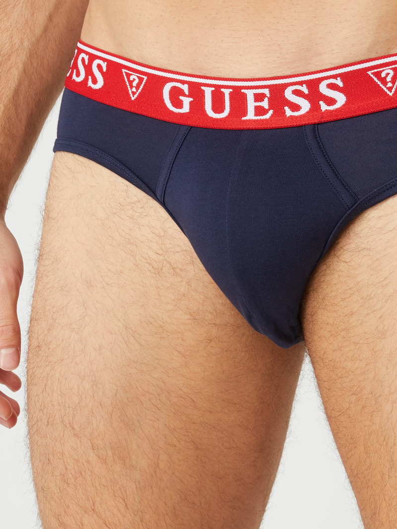 Slip mit elastischem Logo-Bund im 3er-Pack in schwarz
