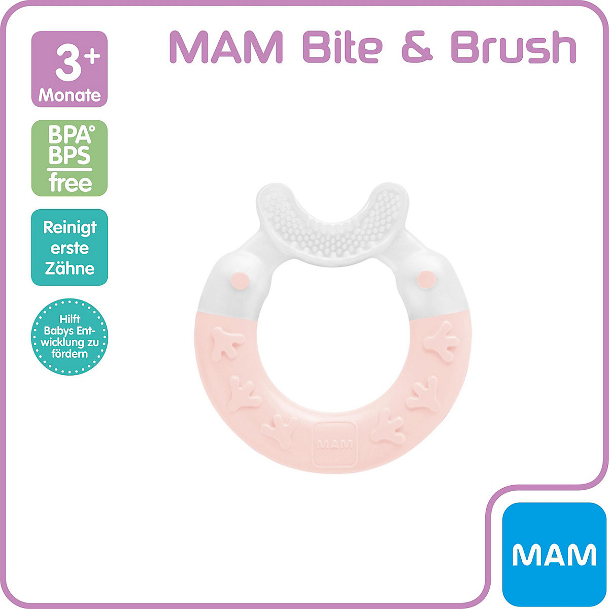 MAM Bite & Brush 3+ Mon., 1 Stk, rosa