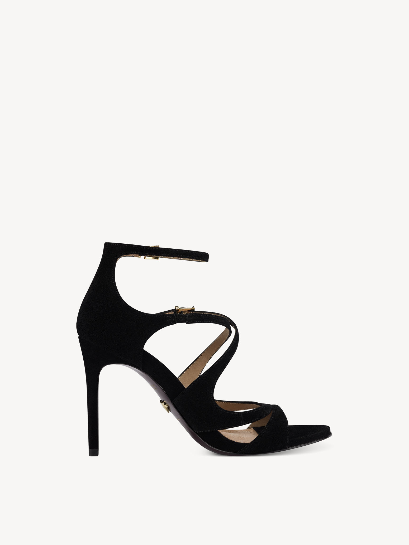 Sandale à talon en cuir - noir