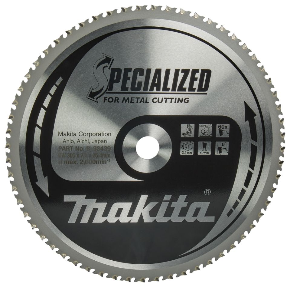Makita pribor B-33439 HM list pile specijaliziran za metal 305 x 25,4 x 60 zuba