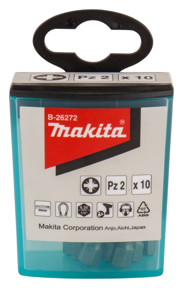 Makita Accessories B-26272 Biți de șurubelniță PZ2x50mm 10 bucăți