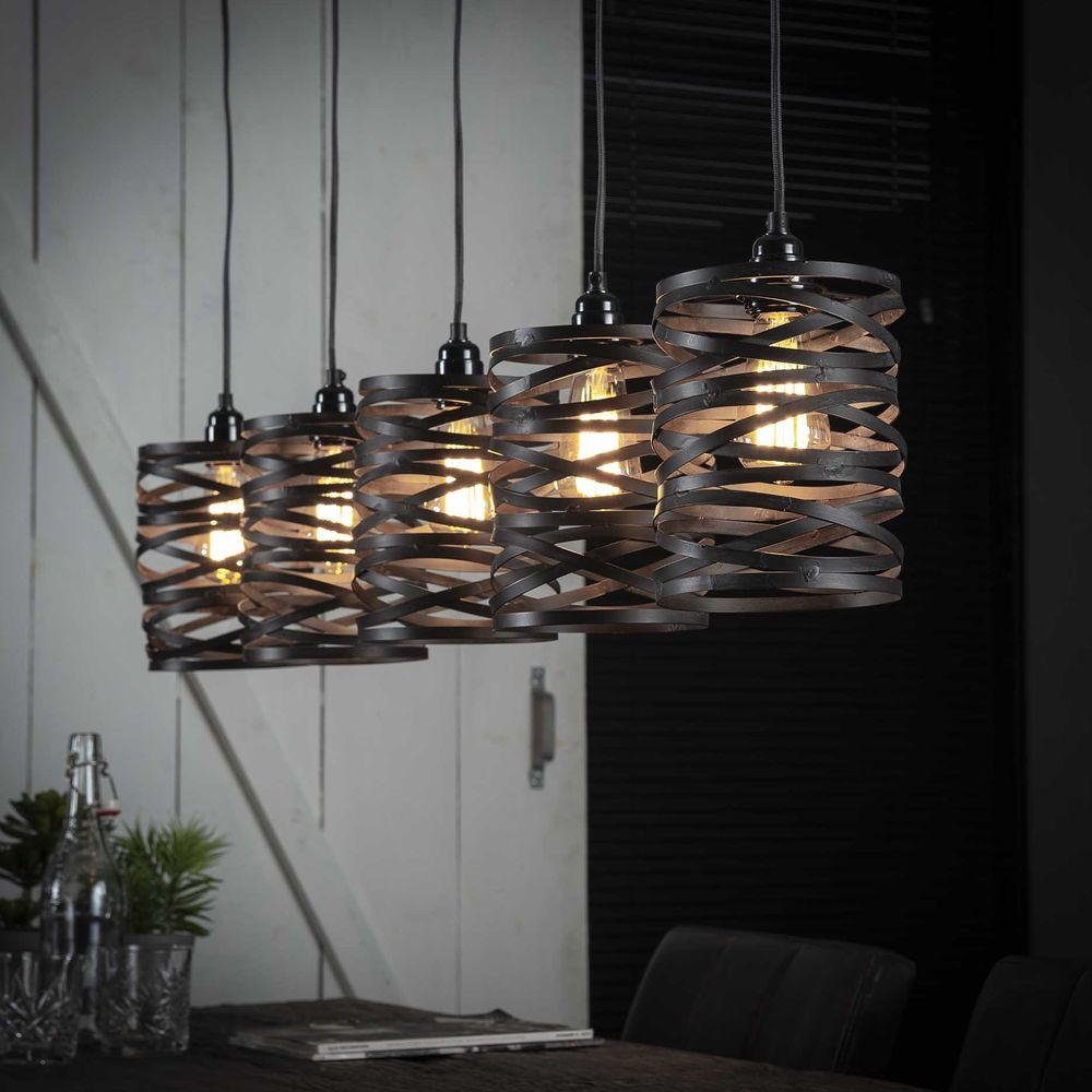 famlights Hängeleuchte, Pendelleuchte Dalia in Grau 5xE27, keine Angabe, Leuchtmittel enthalten: Nein, warmweiss, Hängeleuchte, Pendellampe, Pendelleuchte