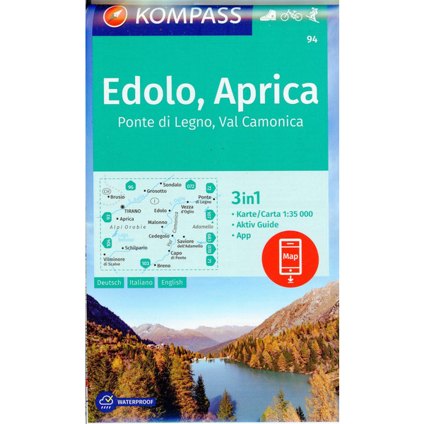KOMPASS WANDERKARTE 94 EDOLO, APRICA, PONTE DI LEGNO