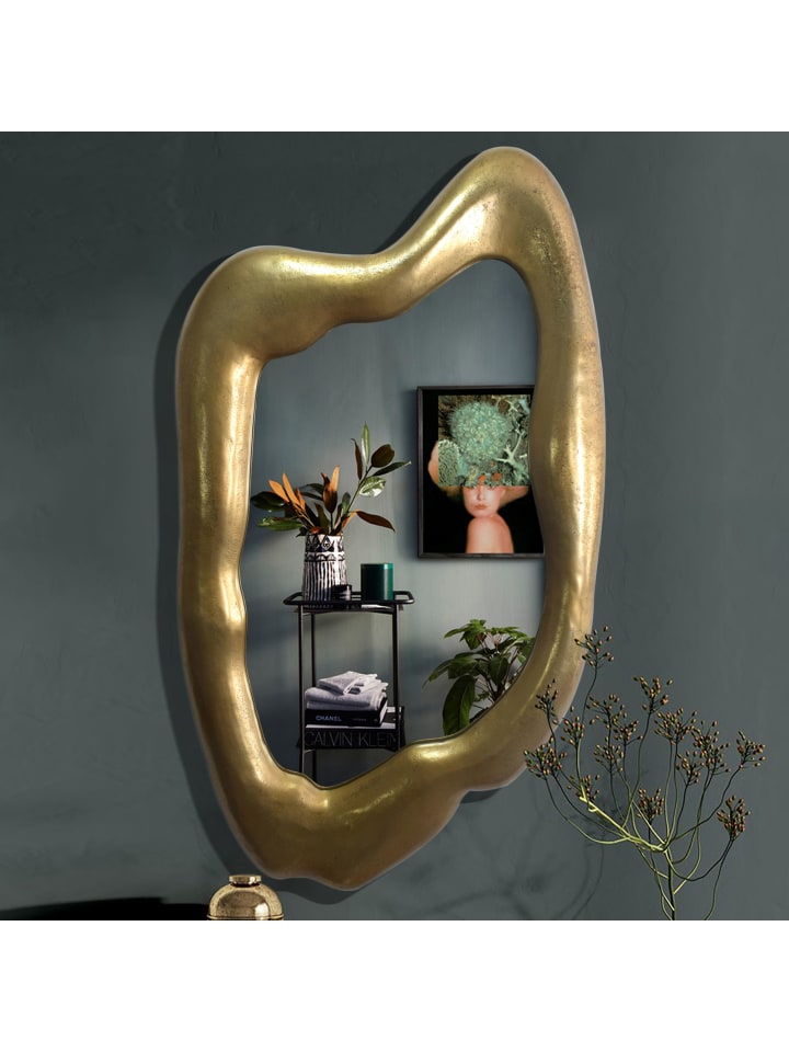 KADIMA DESIGN Wandspiegel Asymmetrisch 100x57 cm Metall Design Hängespiegel , günstig kaufen onesize