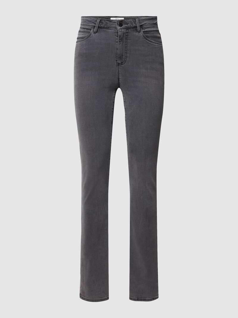 Slim Fit Jeans mit Label-Detail Modell 'Shakira' in hellgrau
