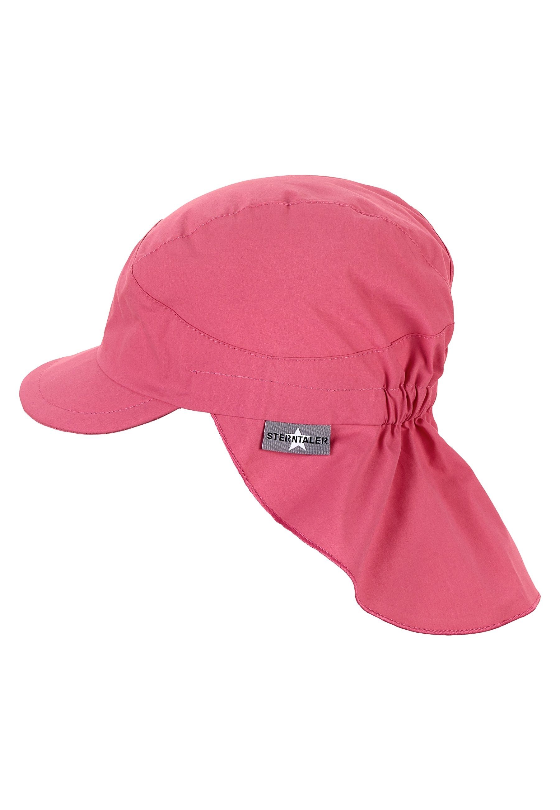Sterntaler® Beanie Schirmmütze mit Nackenschutz (1-St., Erstlingsmütze bedruckt mit Sternen UV-Sonnenschutz 50) Kindermütze mit Schirm aus UV-Popeline unifarben