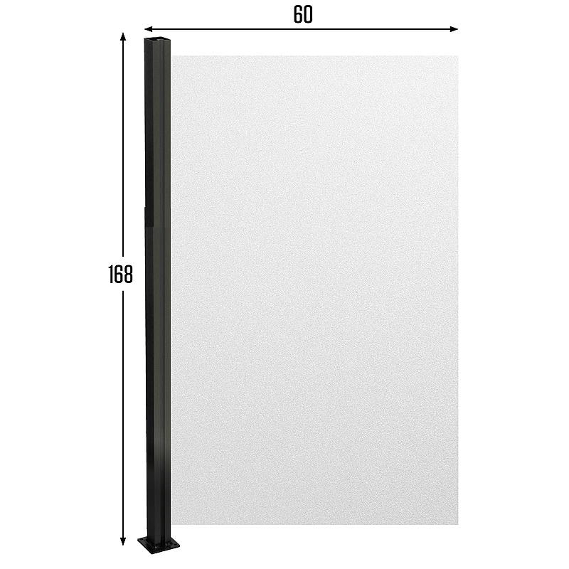 Glassplate Bredde 57,6 cm, røkfarget