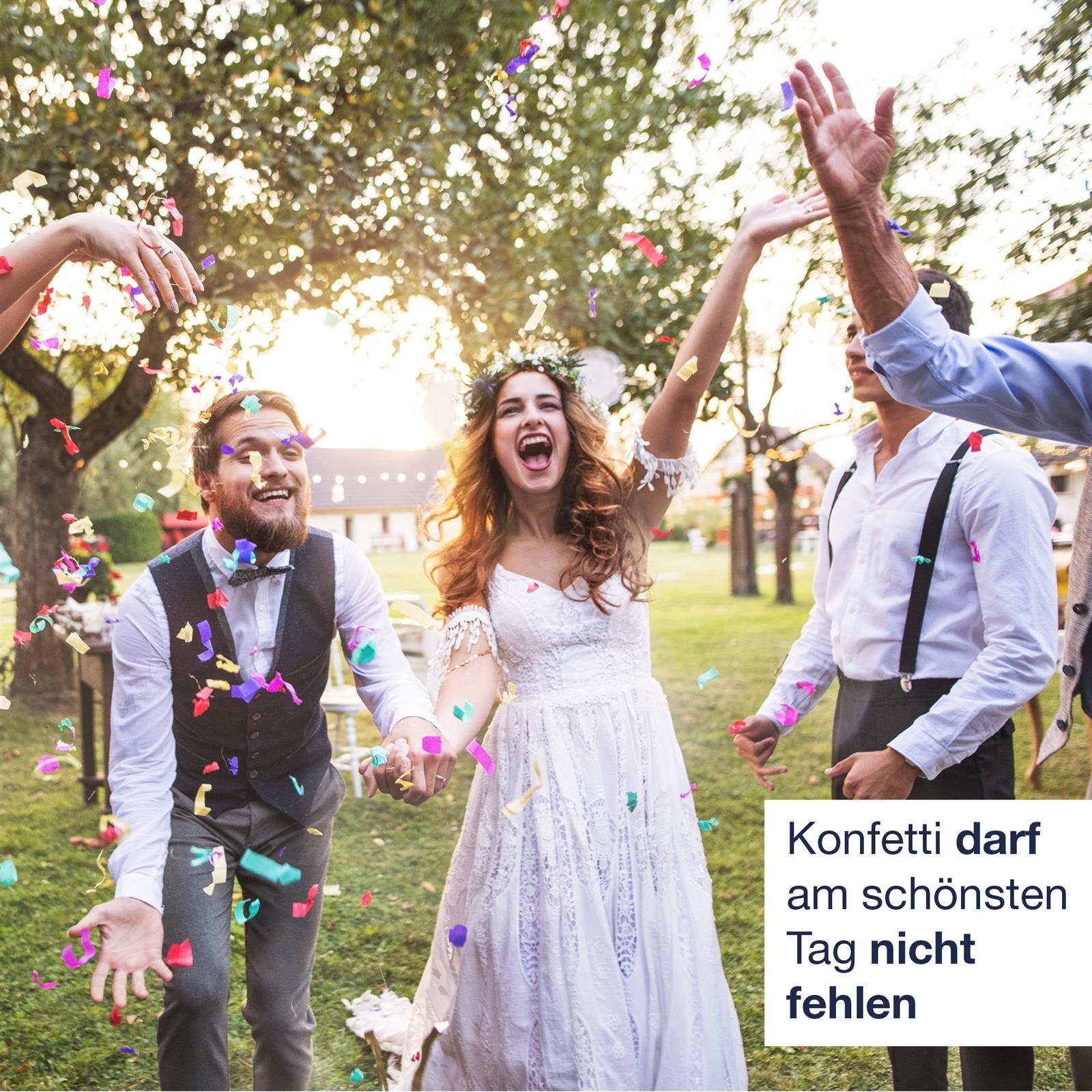 ILP Konfetti 6x Party Popper, Konfettikanone ohne Knall - Bunter Partyspaß - 15 cm