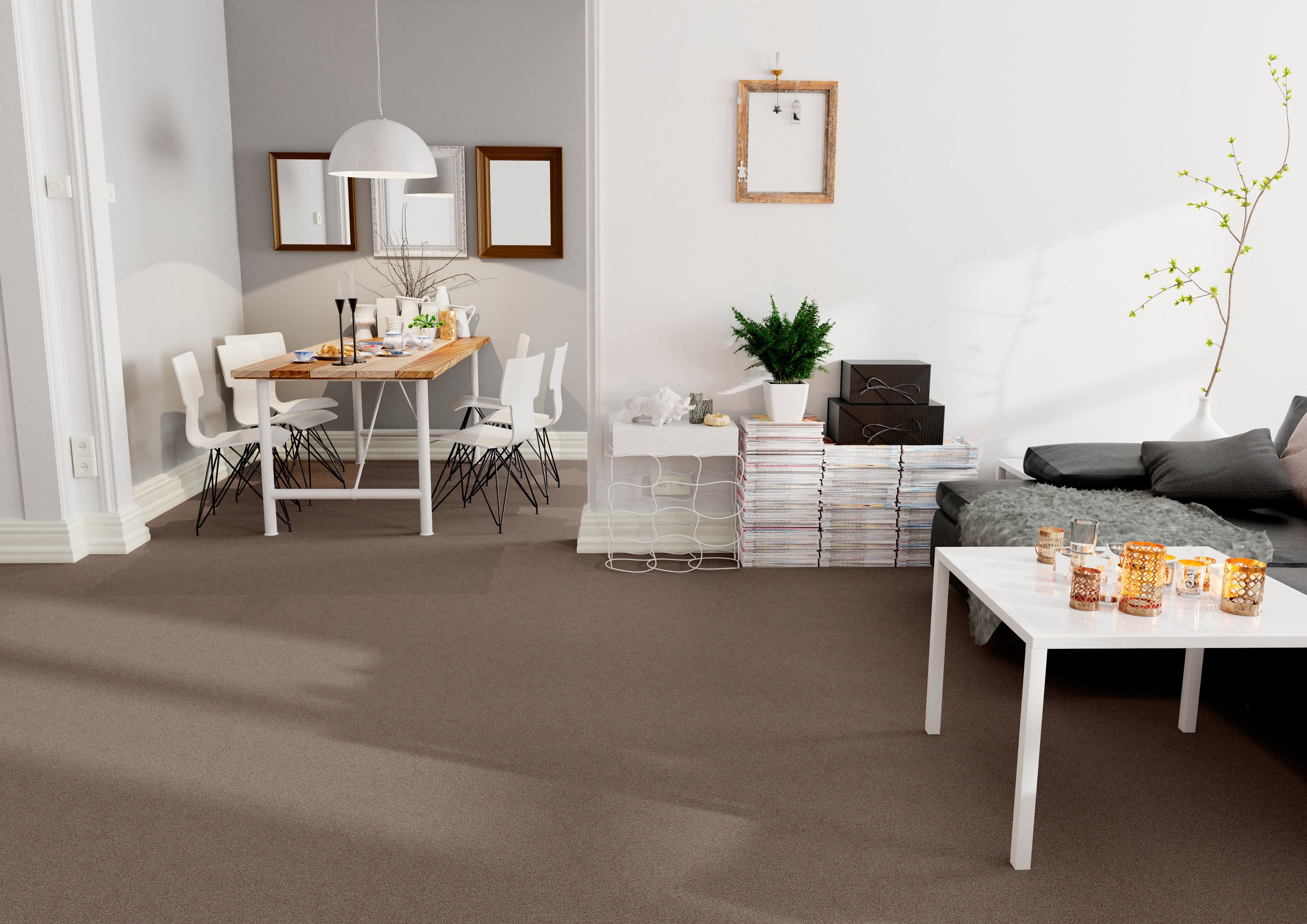 Teppichfliese Maine, my home, quadratisch, Höhe: 6 mm, selbstliegend, 1 Stück, 1m², 5m², 50x50 cm, Fliese, Wohnzimmer