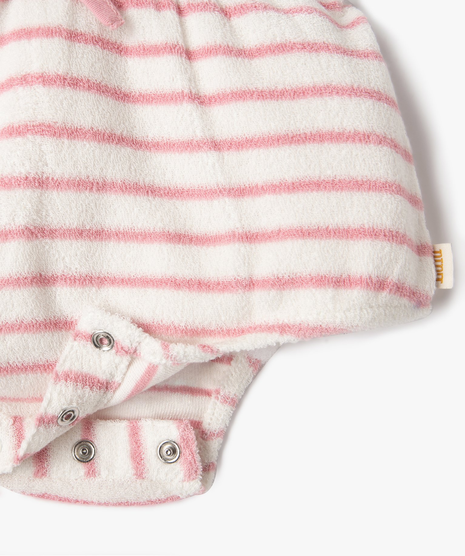 Combishort bébé à bretelles en éponge rayé - LuluCastag... ecru | GEMO