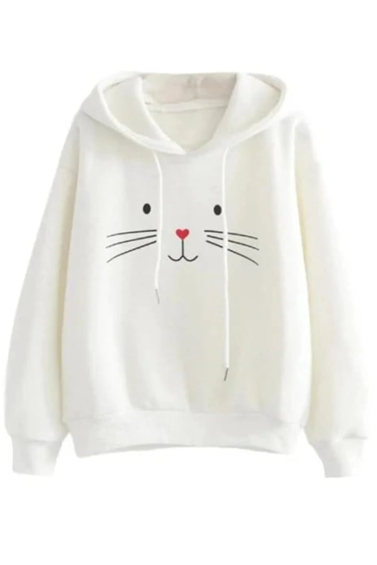 MODAGEN  Unisex-Sweatshirt in Übergröße mit weißem Katzen-Aufdruck