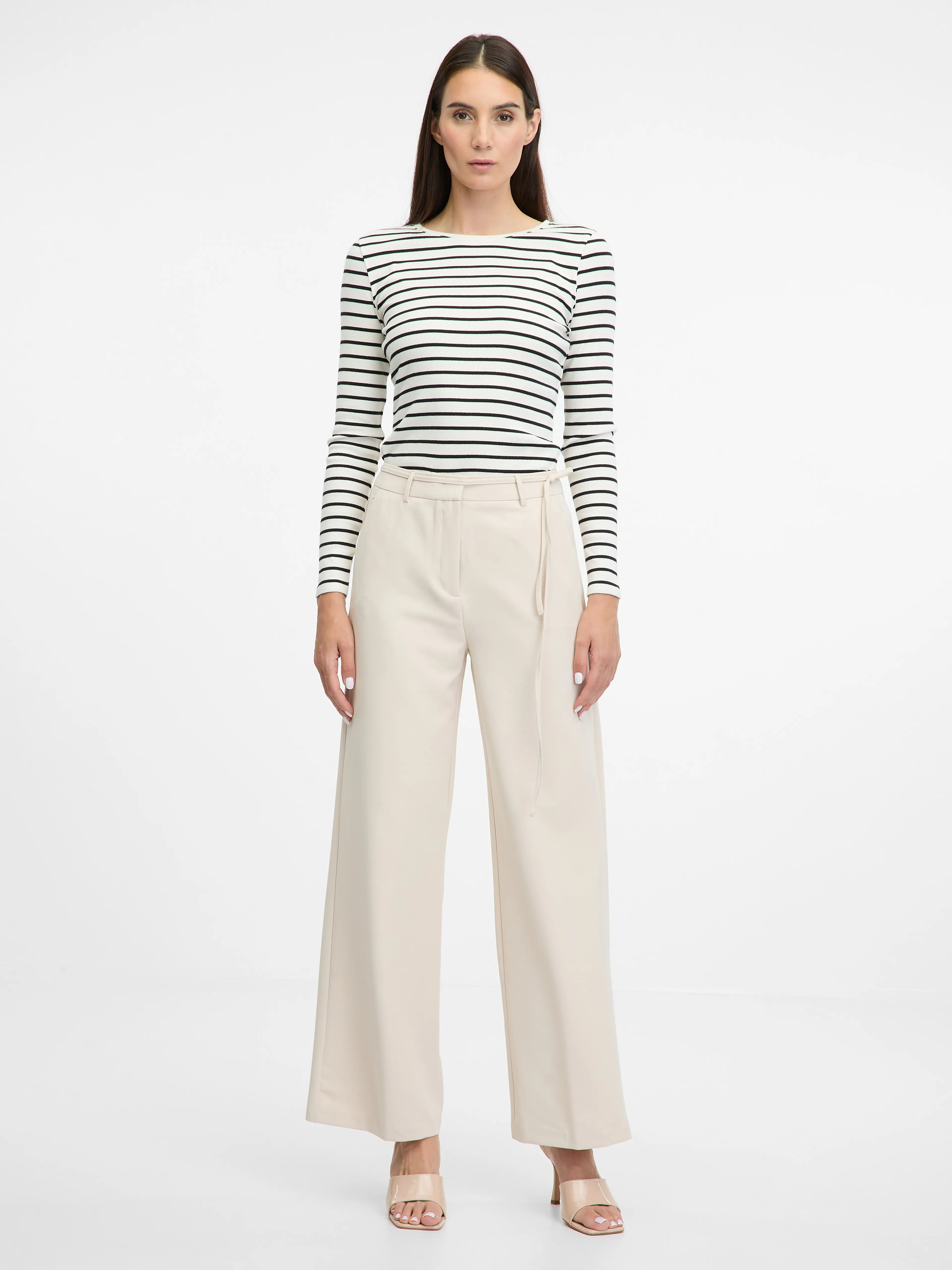 Cremefarbene weite Damenhose ORSAY
