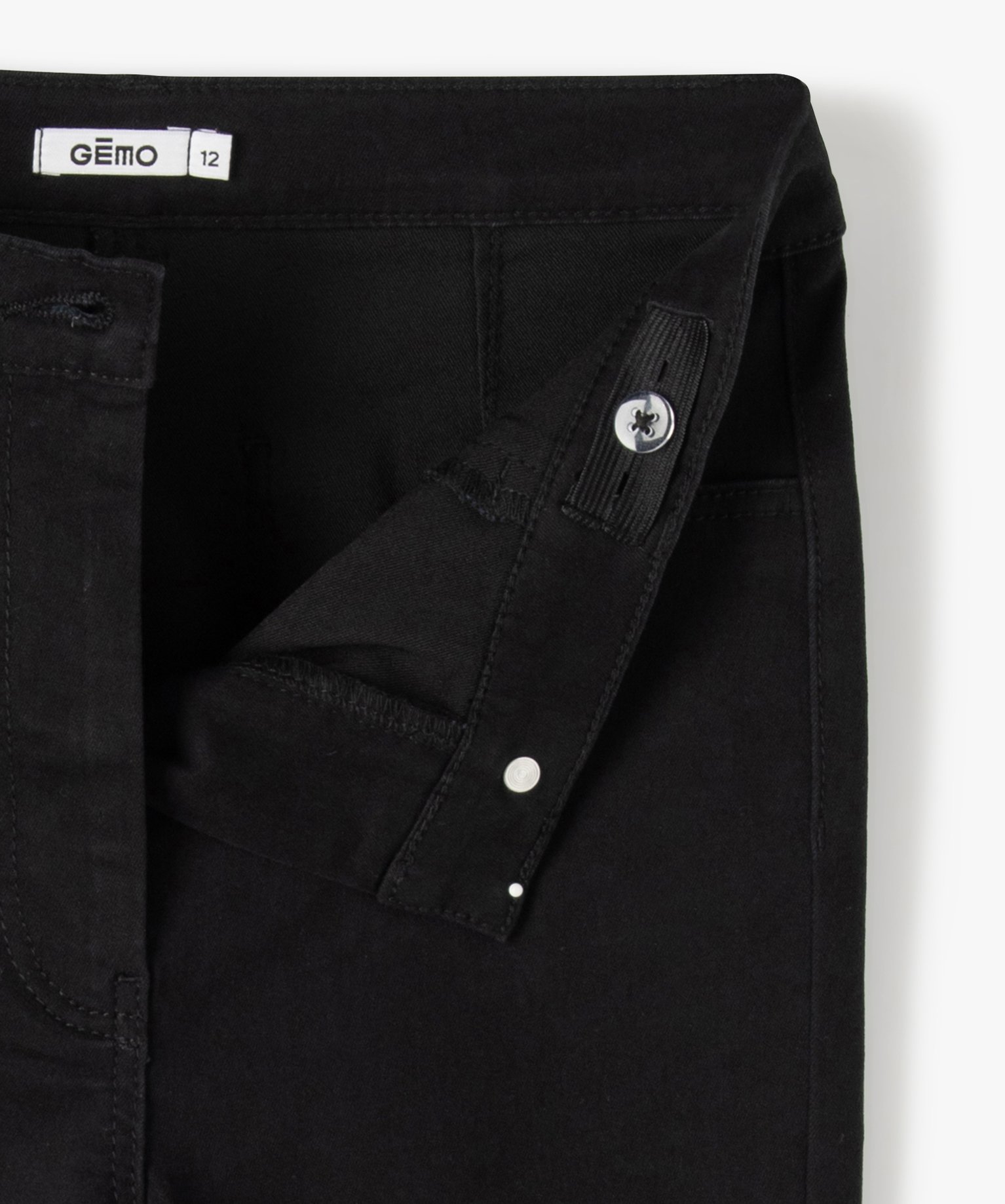 Pantalon fille coupe Ultra Skinny taille haute noir | GEMO