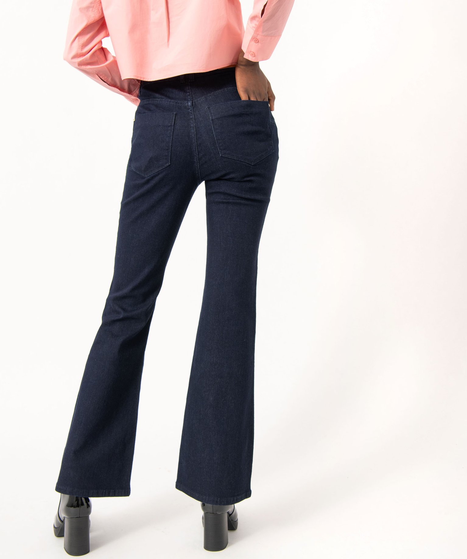 Jean Bootcut taille haute effet push-up femme brut | GEMO