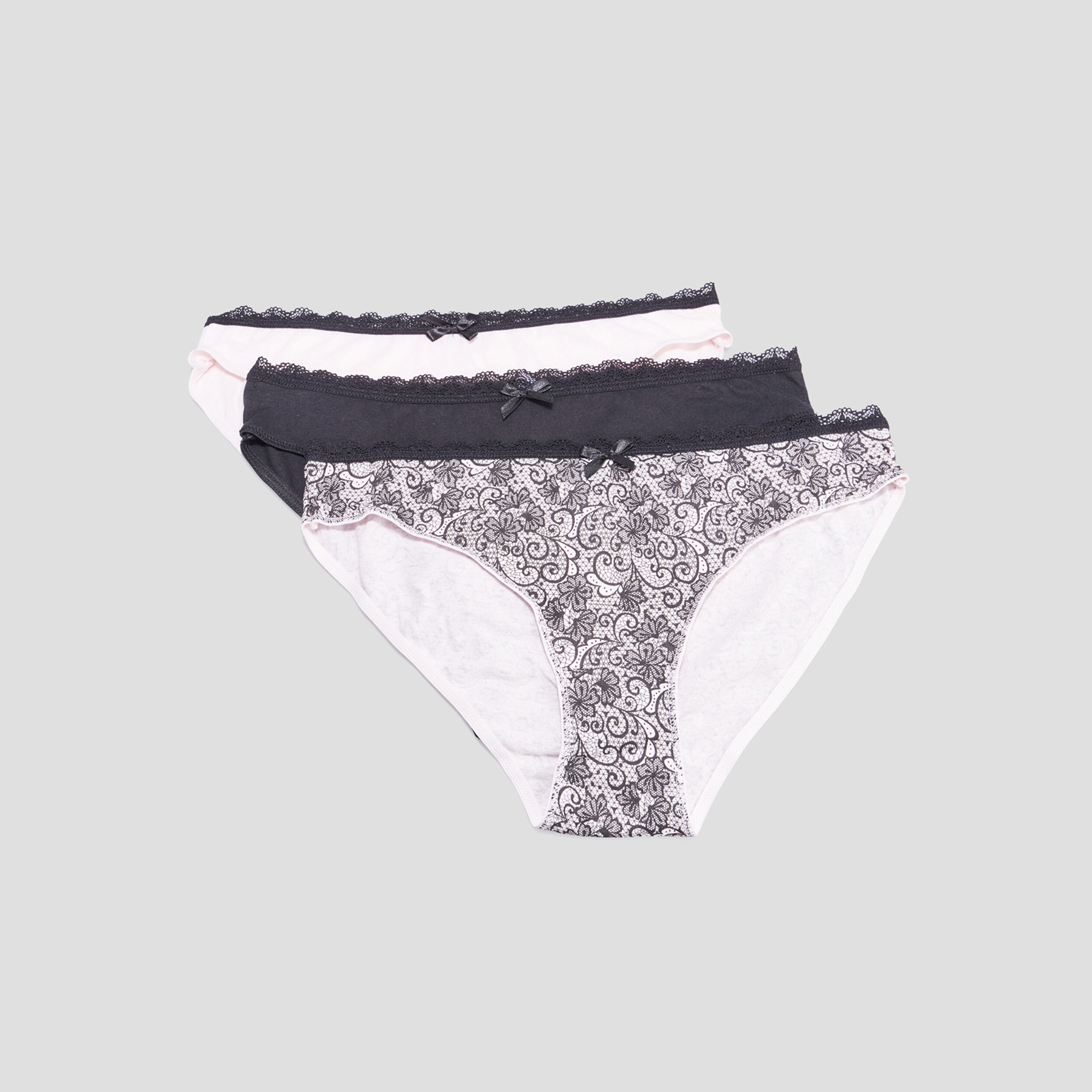 Lot 3 culottes en coton rose clair femme | La Halle
