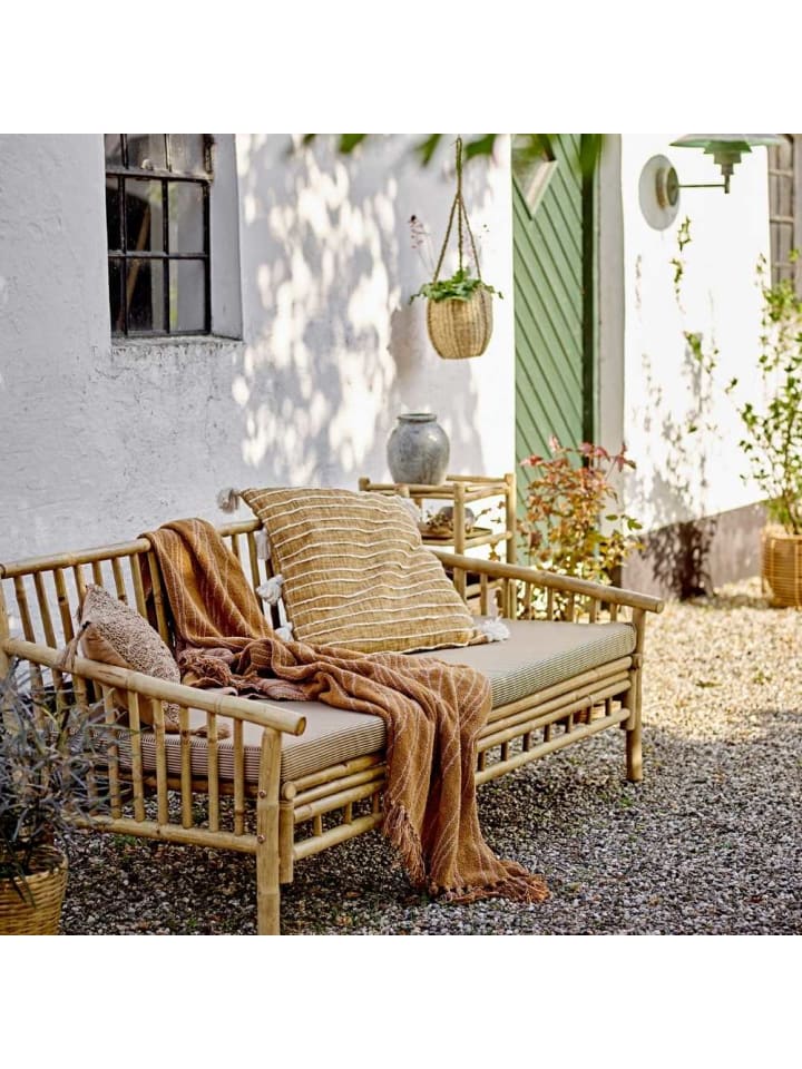 Bloomingville Decke GINNA Braun mit hellen Linien 160x130 cm günstig kaufen onesize