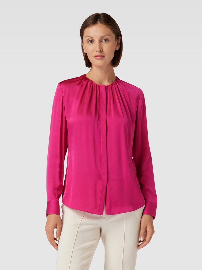 Blusenshirt mit Raffungen Modell 'Banorah' in pink