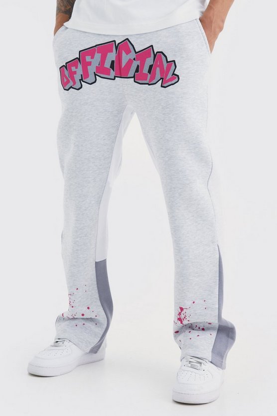 Official Jogginghose mit Graffiti-Print und Farbspritzern