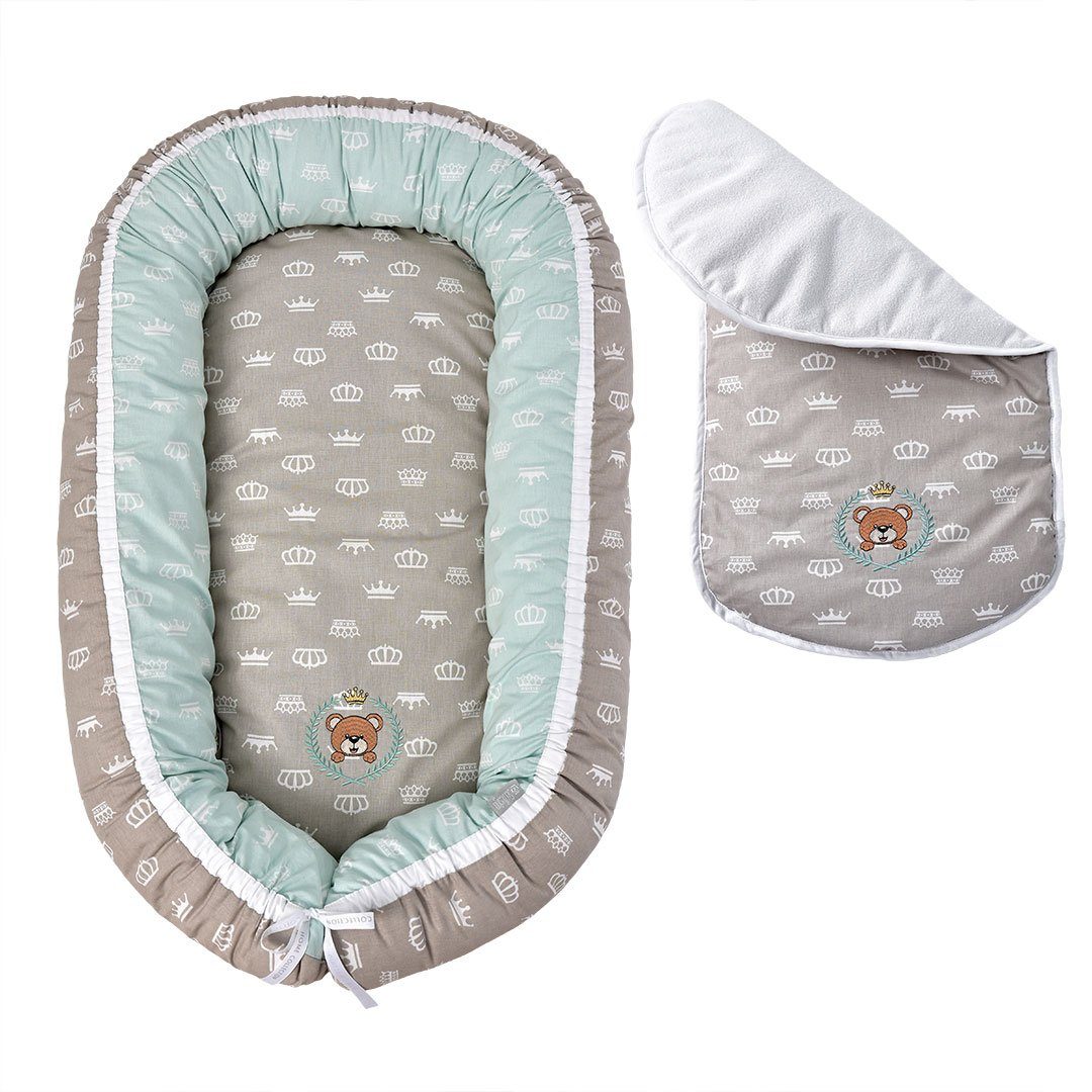 SEI Design Kuschelnest Cocon mit wasserfester Matratze - Babynest, (1-tlg), Bärchen - Bezug 100% Baumwolle