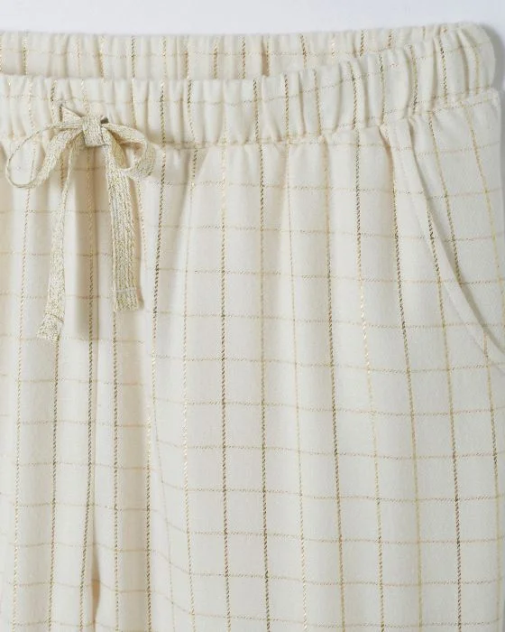 Pyjama ensemble détente boutonné à carreaux fluide