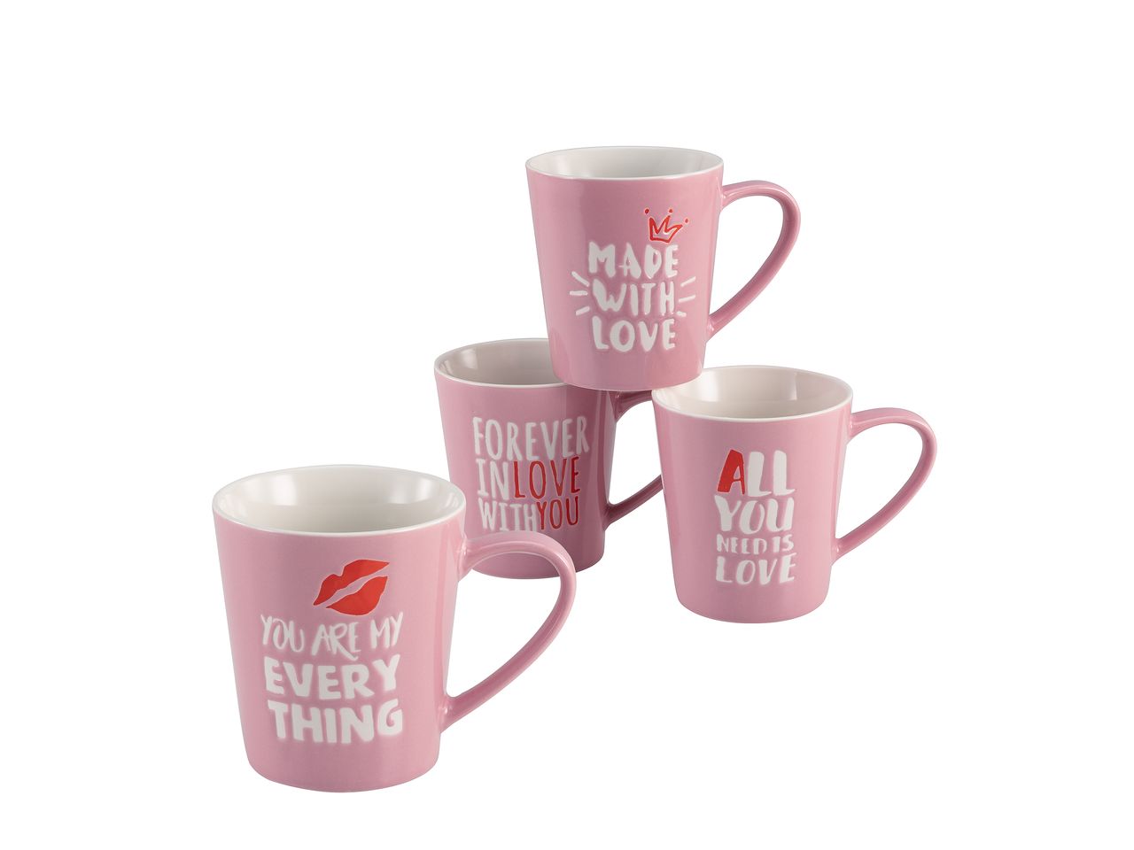 CreaTable LOVE COLLECTION 4er Kaffeebecher 42 cl