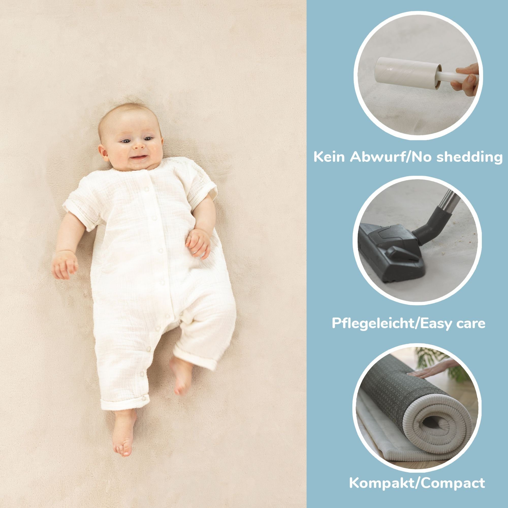 Kinderteppich Spielmatte für Baby 2x1,5m, Krabbeldecke für Baby mit Memory-Schaum, Hakuna Matte