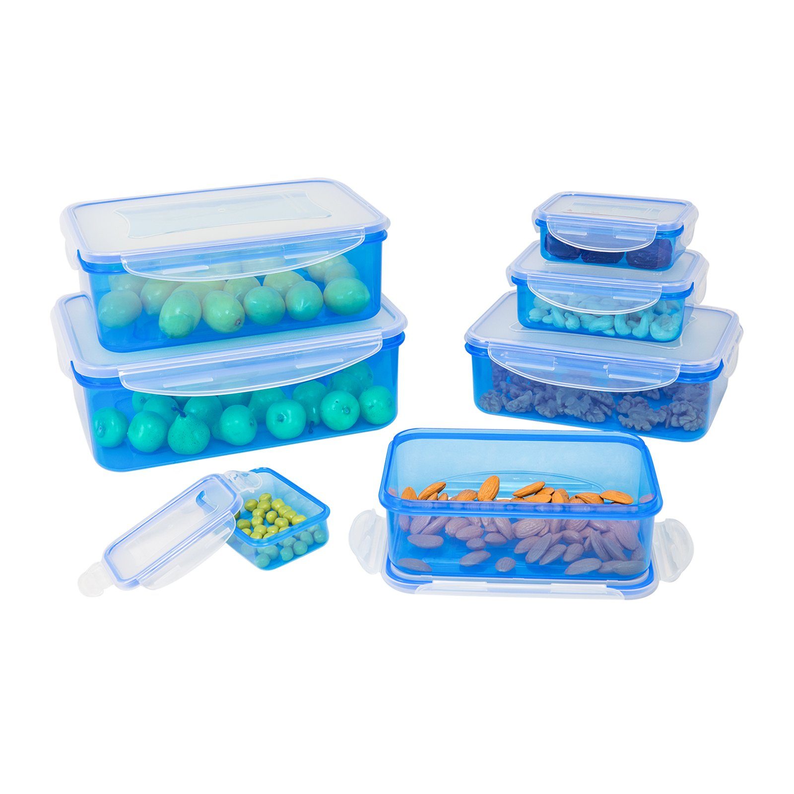 Plentyfy Frischhaltedose Frischesystem 14, Kunststoff, (Set, 14-tlg., 1x120ml, 1x240ml, 1x500ml, 1x1000ml, 1x1500ml, 1x2500ml, 1x3800ml), Frischhaltedose mit Deckel - Vorratsdosen Set