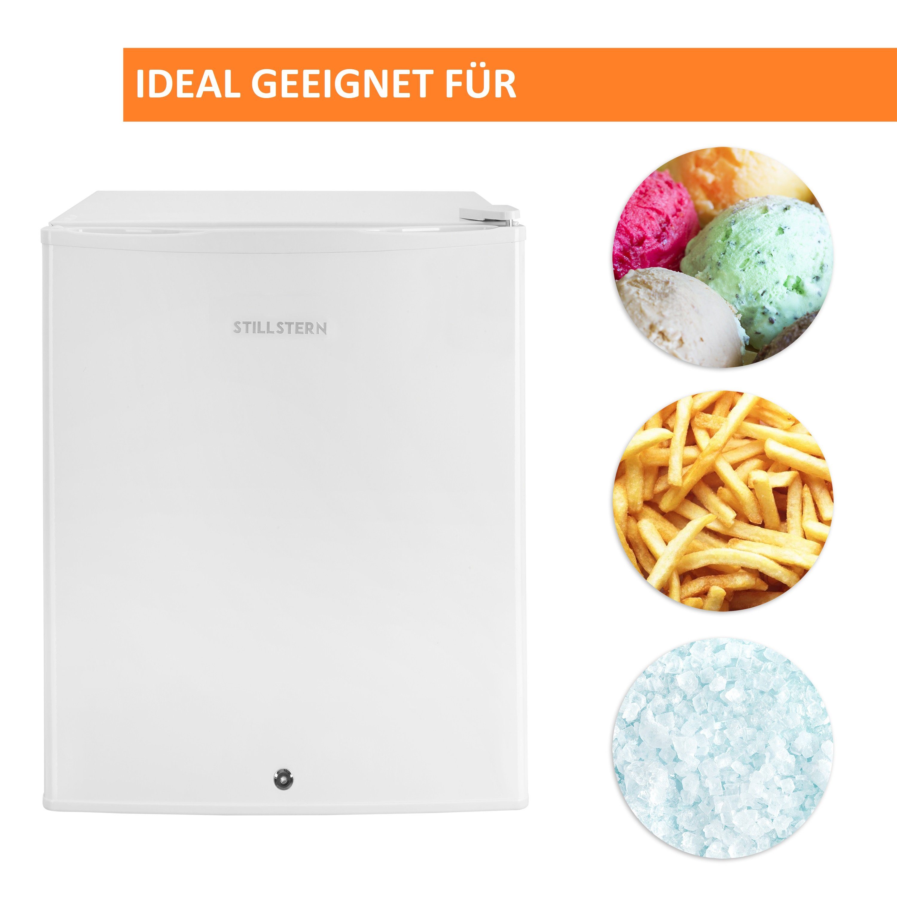 Stillstern Gefrierschrank MGS 42.1, 63.2 cm hoch, 47 cm breit, Mini Gefrierschrank mit Schloss 42L