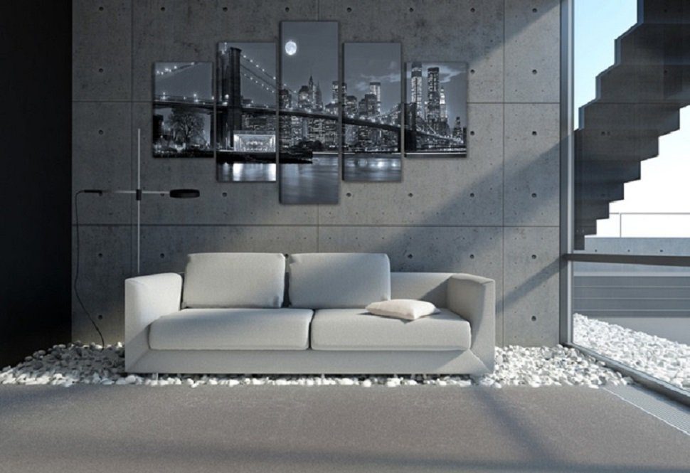 Visario Bild mit Rahmen 2 m x 1 m fünfteiliges Bilderset von Visario auf Leinwand fertig zum Aufhängen/gerahmt, NYC