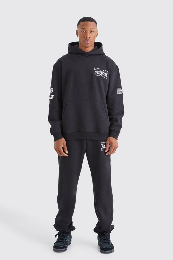 Oversize Trainingsanzug mit Moto-Applique