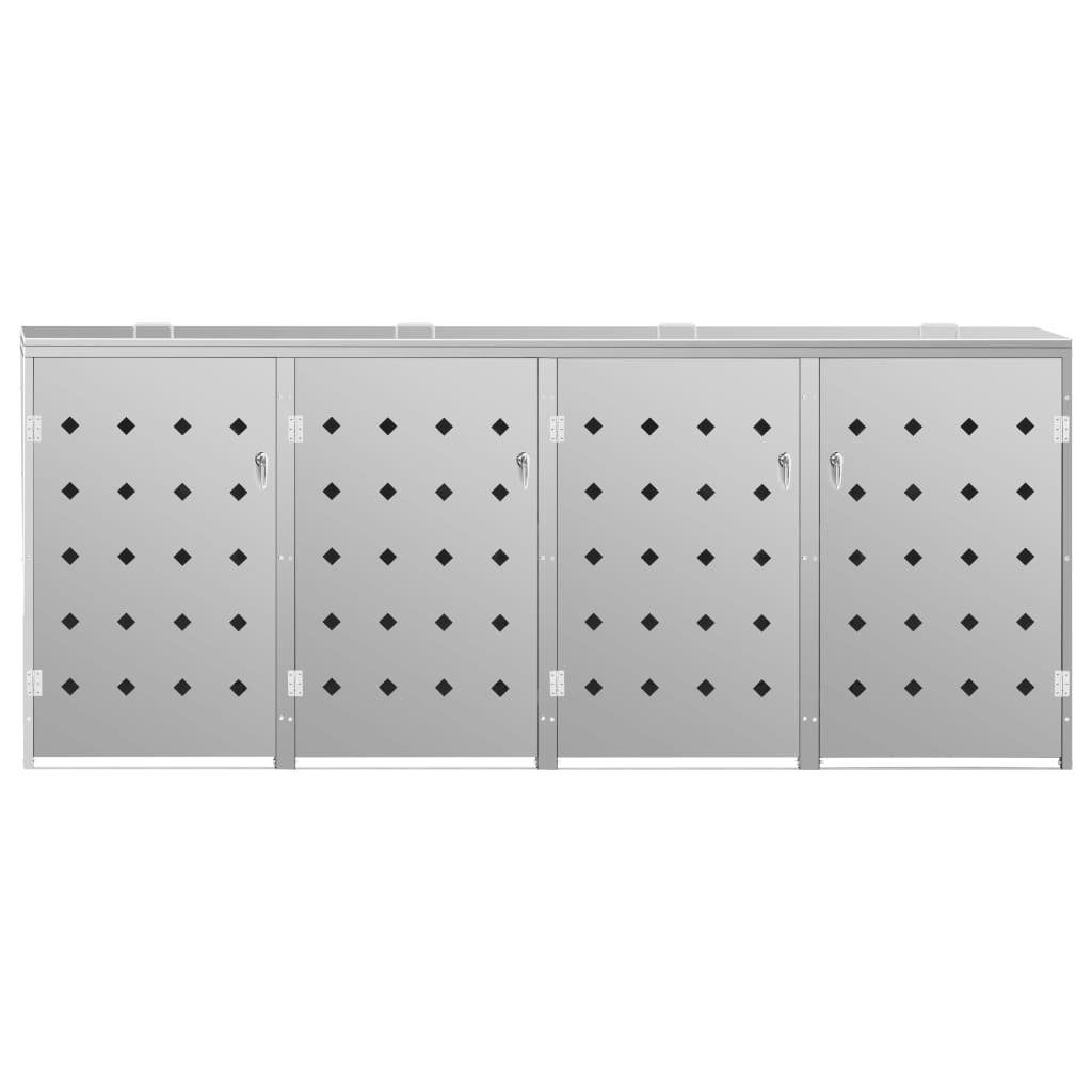 DOTMALL Mülltonnenbox Gartenbox 4 x 240L,Edelstahl, Mülltonnenverkleidung