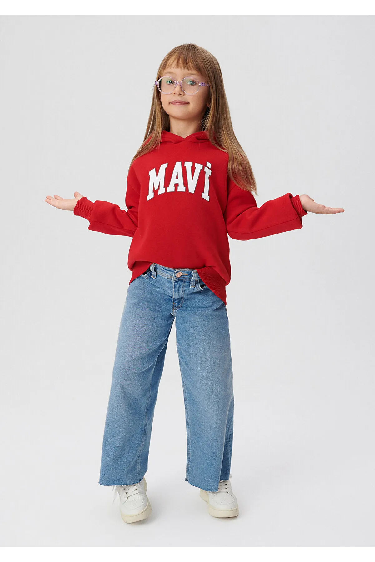 Mavi  Rotes Sweatshirt mit Kapuze und Logo-Aufdruck -7610035-86417