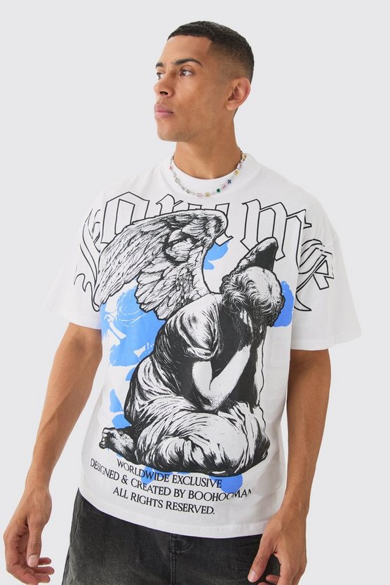 Oversize T-Shirt mit Homme-Print