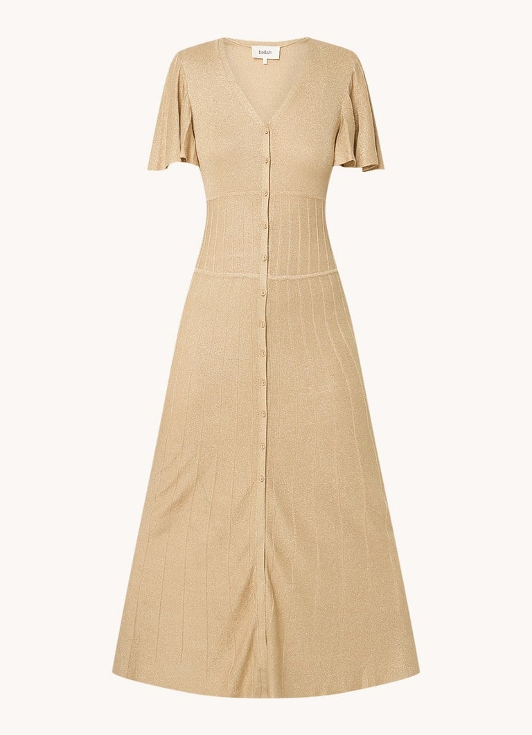 ba&sh  Beryle maxi blousejurk met lurex