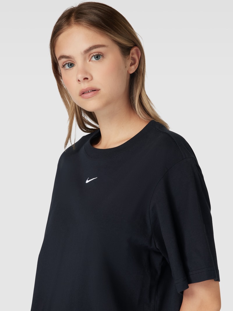 Oversized T-Shirt mit Label-Print in schwarz