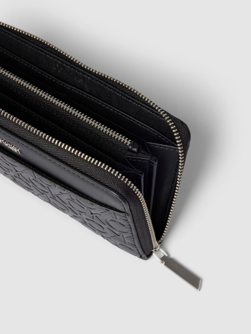 Portemonnaie mit Label-Details in schwarz
