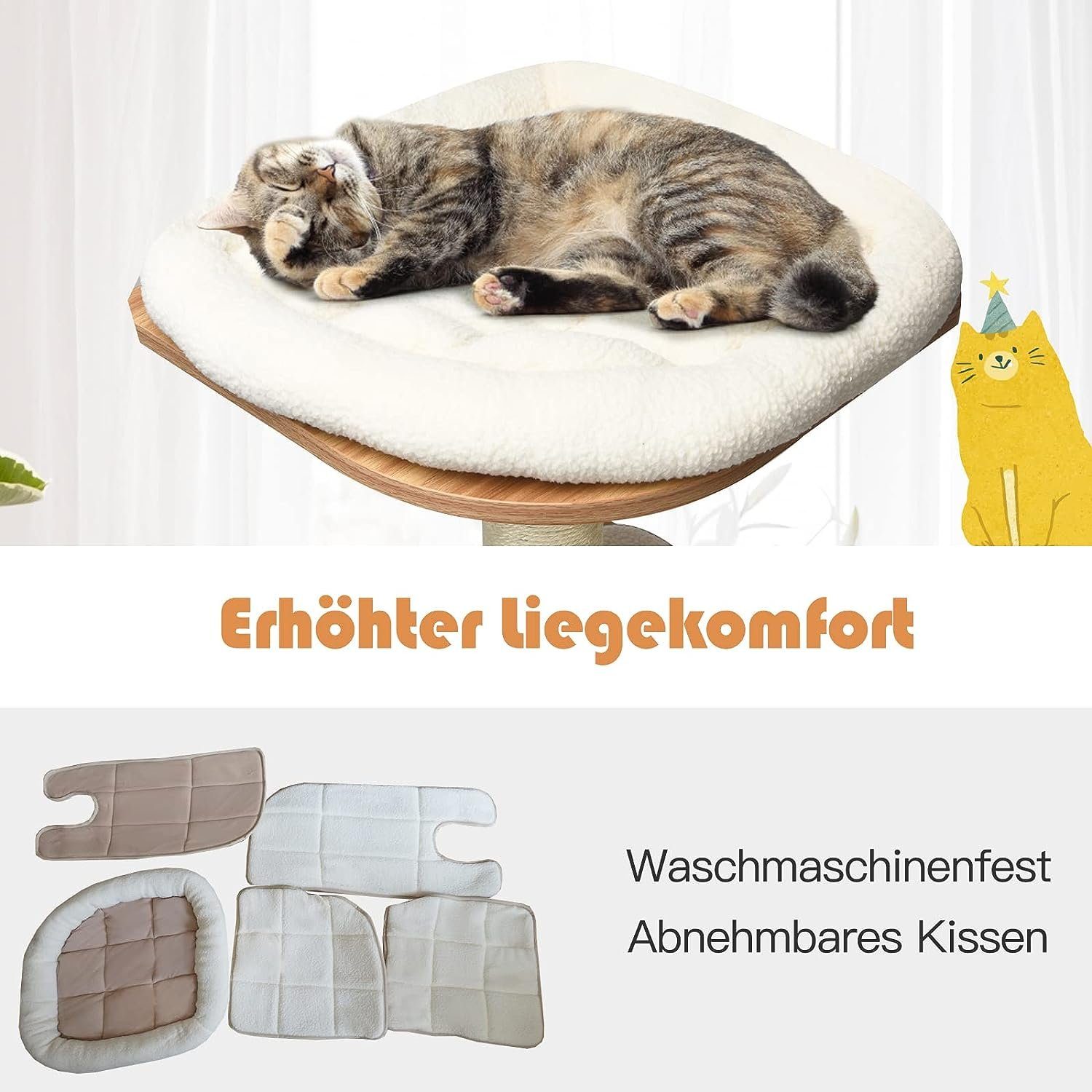 KOMFOTTEU Kratzbaum Katzenbaum 175cm hoch, mit 6 Plattform