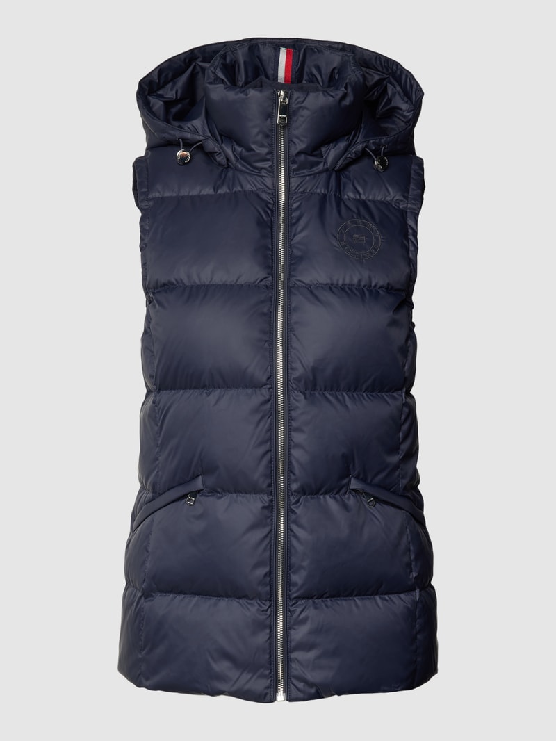 Steppweste mit Kapuze Modell 'FEMININE' in marineblau