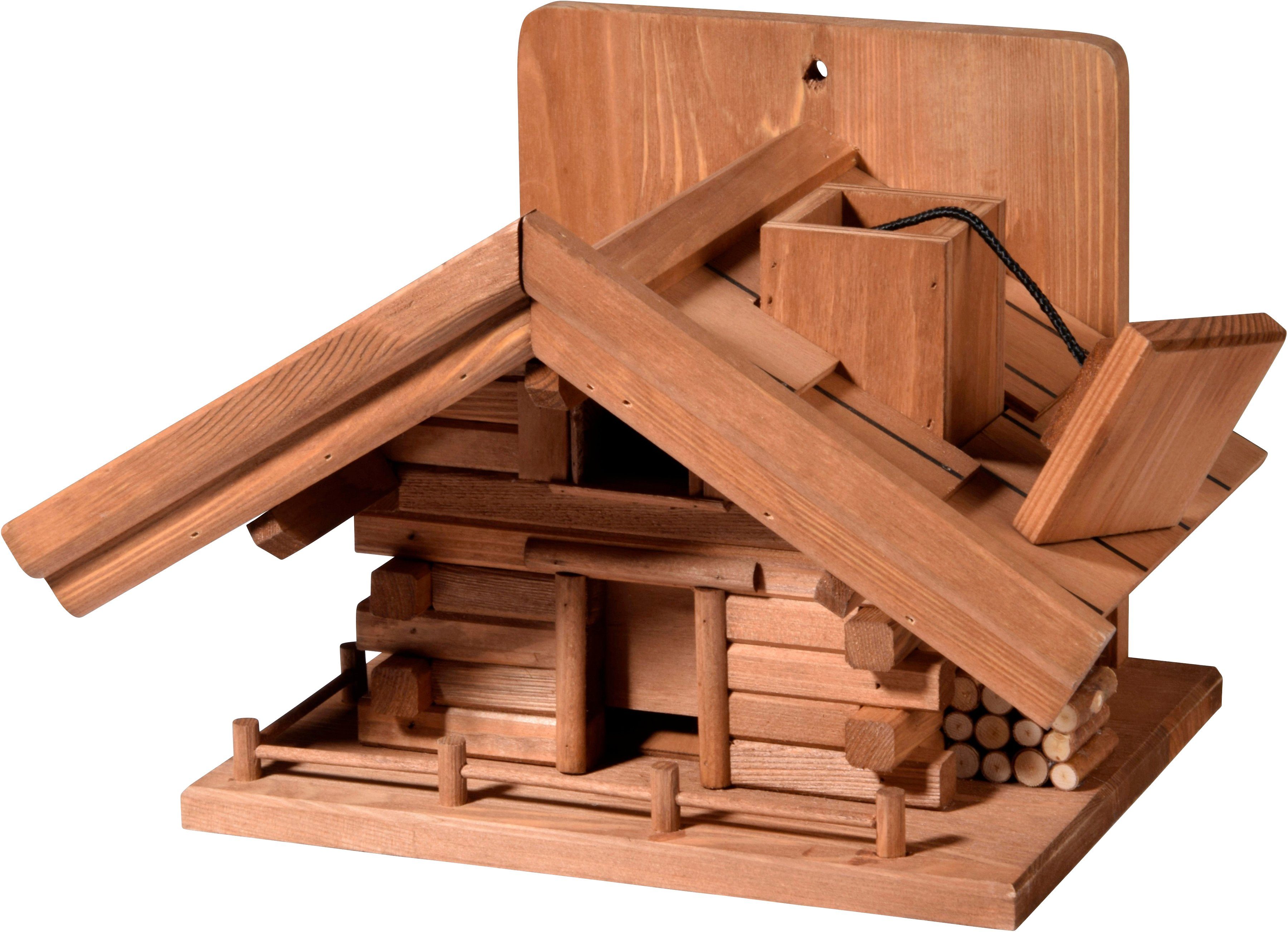 dobar green label Vogelhaus St. Moritz, BxTxH: 33x24,5x21 cm, mit Futtersilo im Inneren, Kiefer