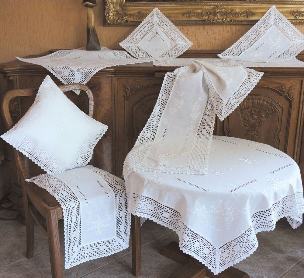 Scheibengardine Bistrogardinen Landhaus weiß Spitze 3 Gr, matches21 HOME & HOBBY, Schlaufen (1 St)