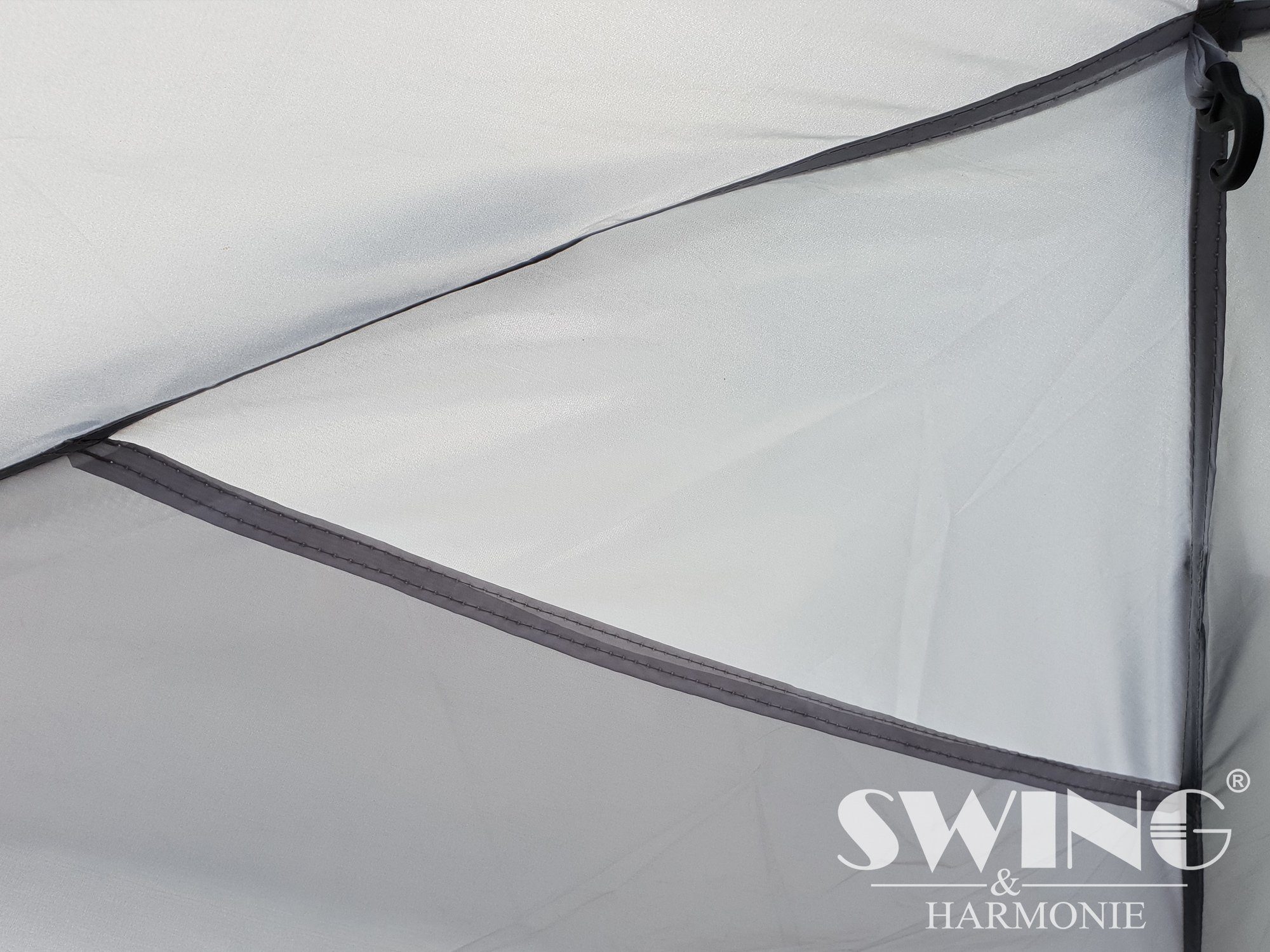 Swing&Harmonie Faltpavillon LED Event Pavillon XXL DomeShelter 450cm, inkl. Solarmodul Designer Gartenzelt mit Beleuchtung Camping Partyzelt