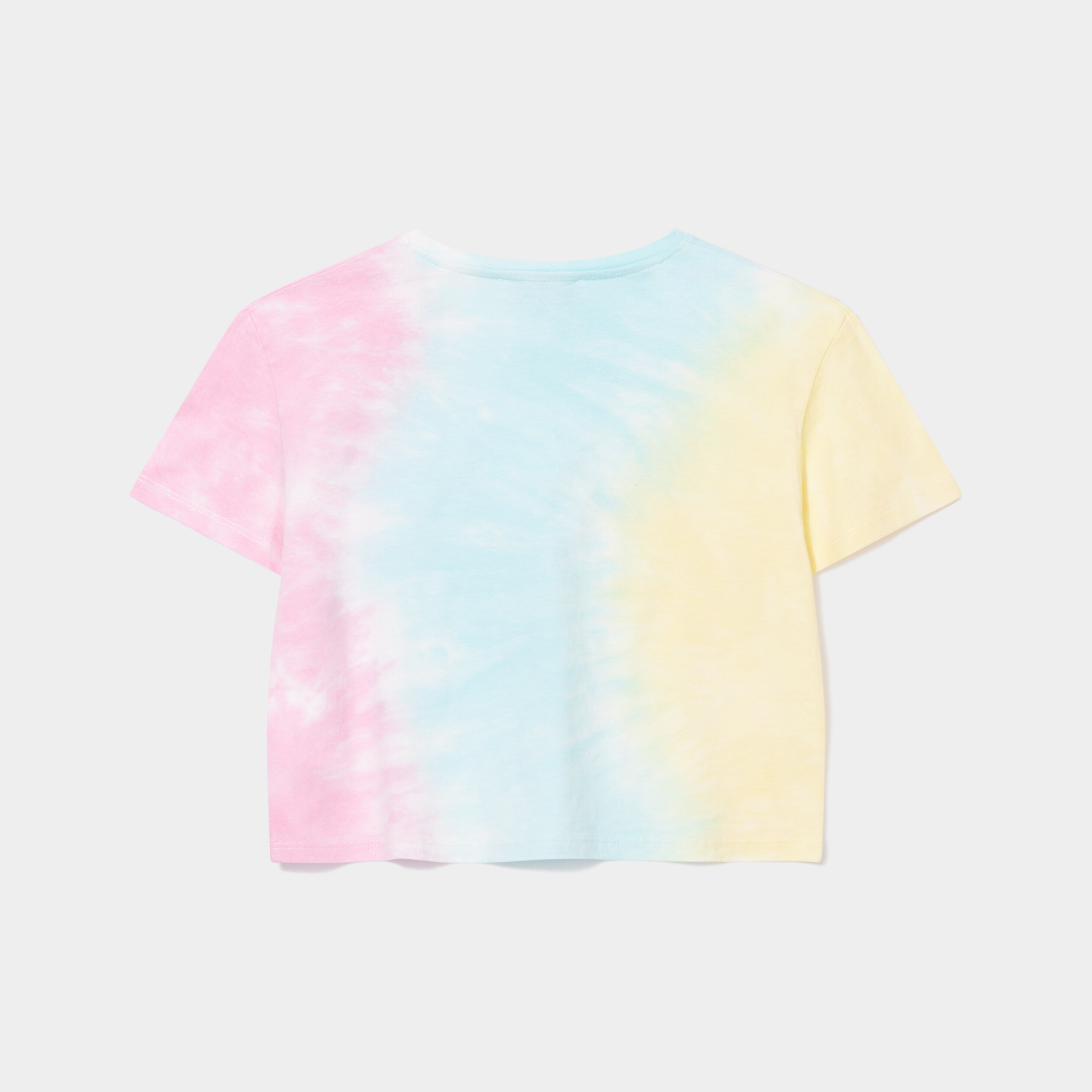 T-shirt droit court col rond Creeks blanc fille | La Halle