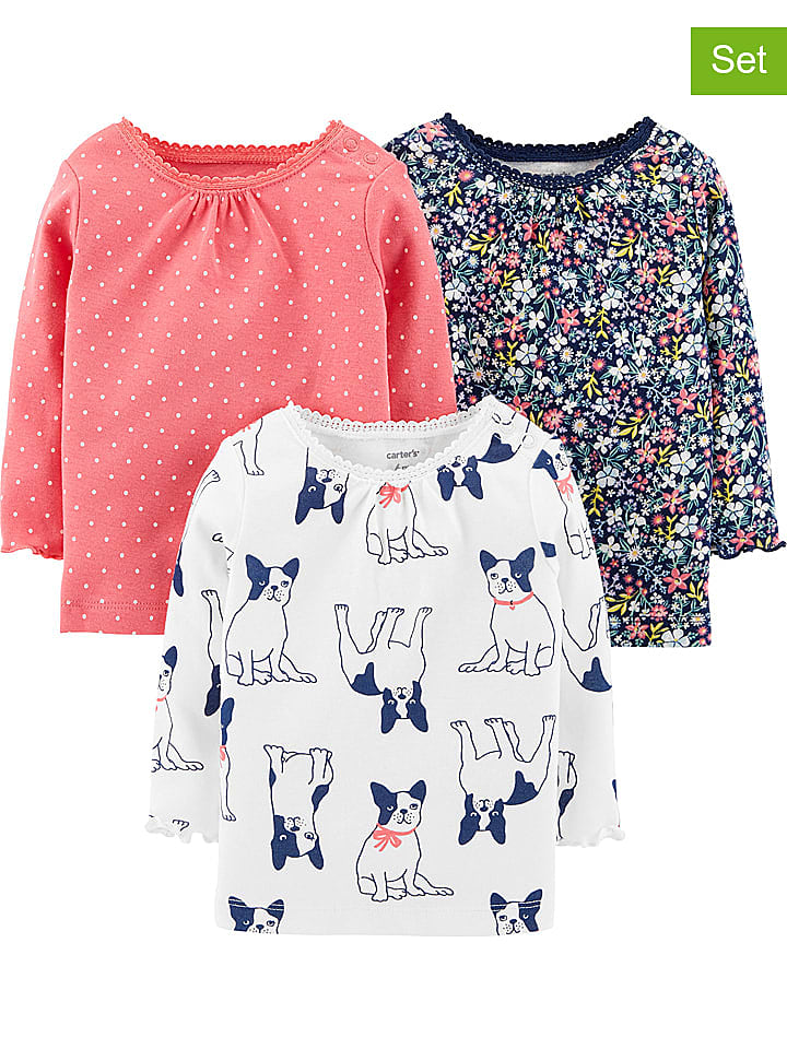 carter's 3er-Set: Longsleeves in Pink/ Dunkelblau günstig kaufen 74