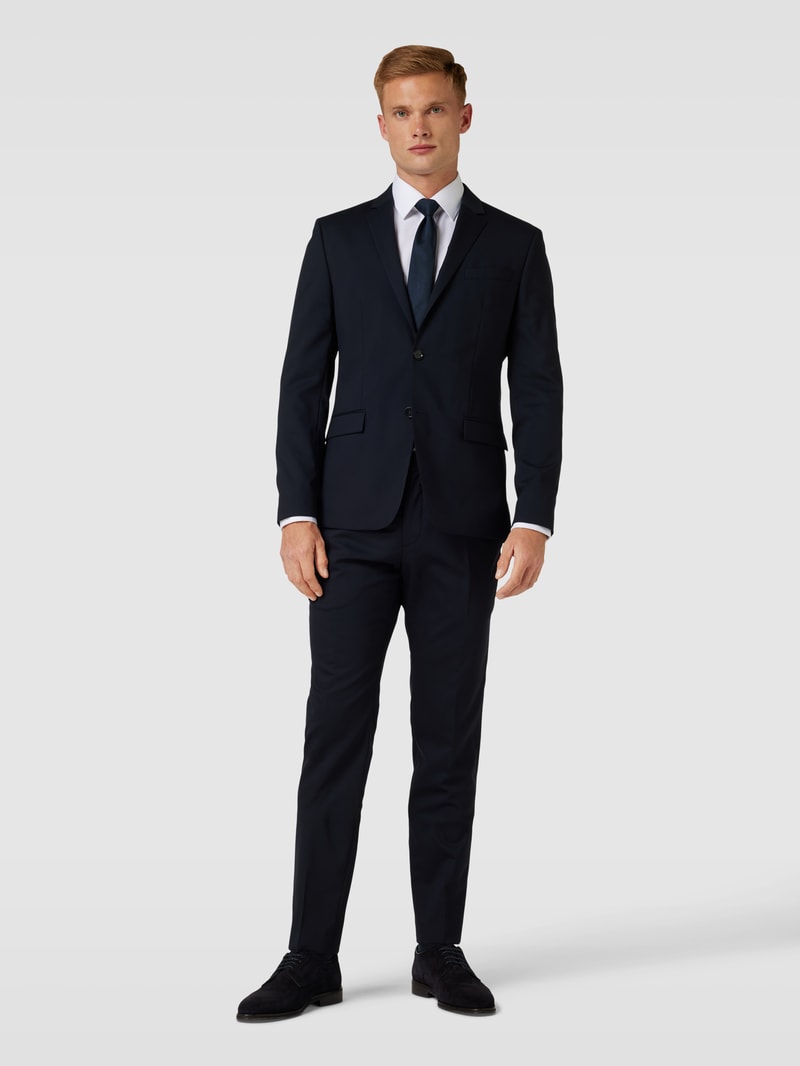 Slim Fit 2-Knopf-Sakko mit Reverskragen in marineblau