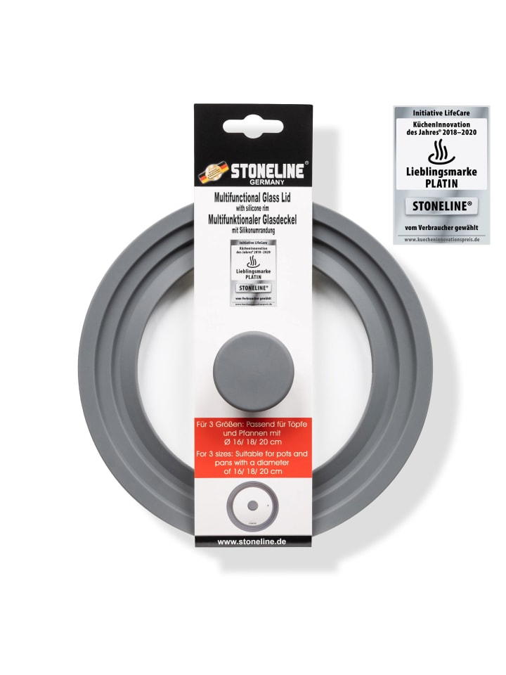 Stoneline Universal Glasdeckel 16/18/20 cm in Grau günstig kaufen onesize