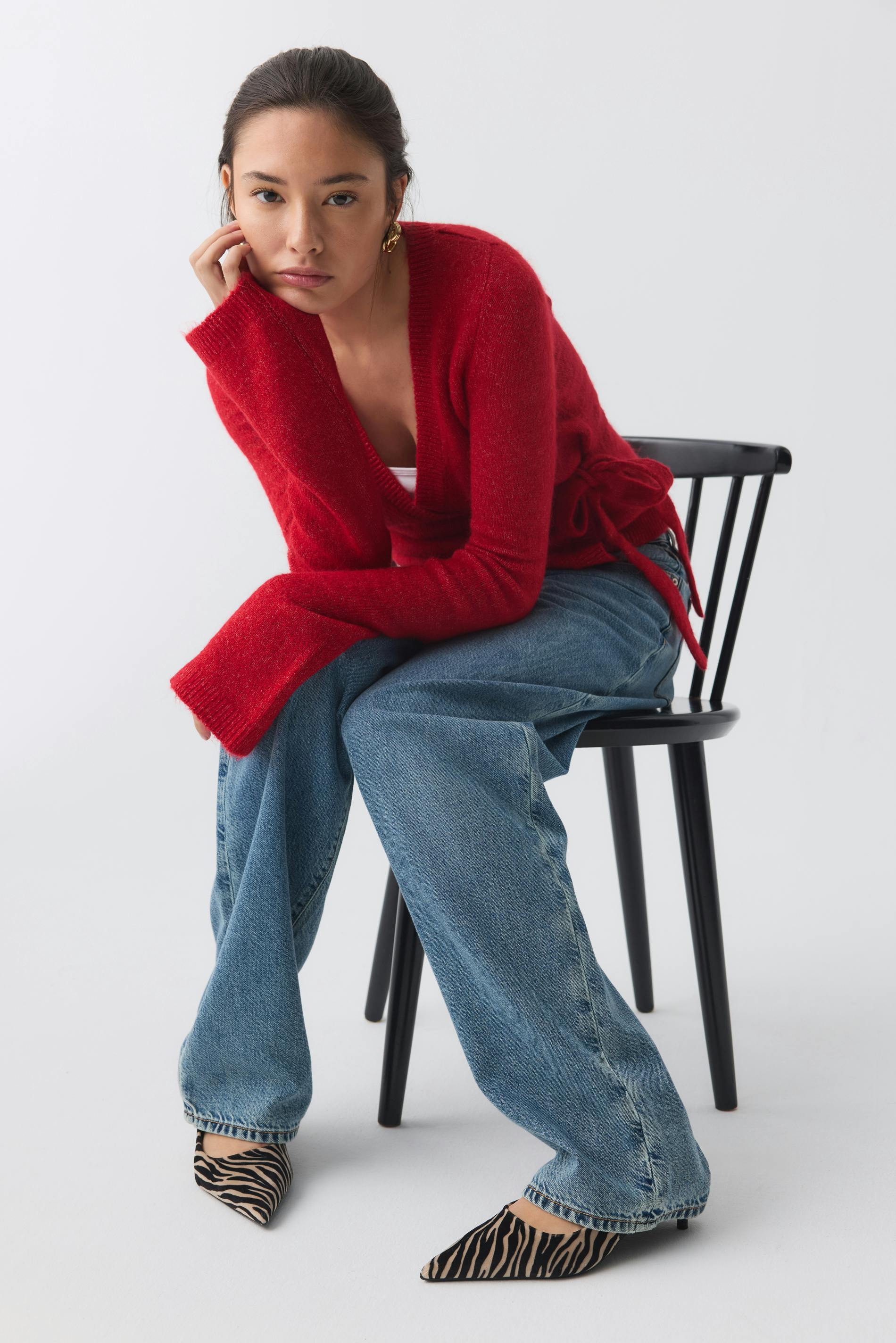 Knitted wrap cardigan