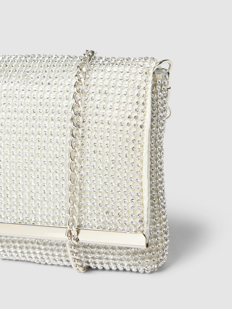 Pochette mit Strasssteinbesatz in silber